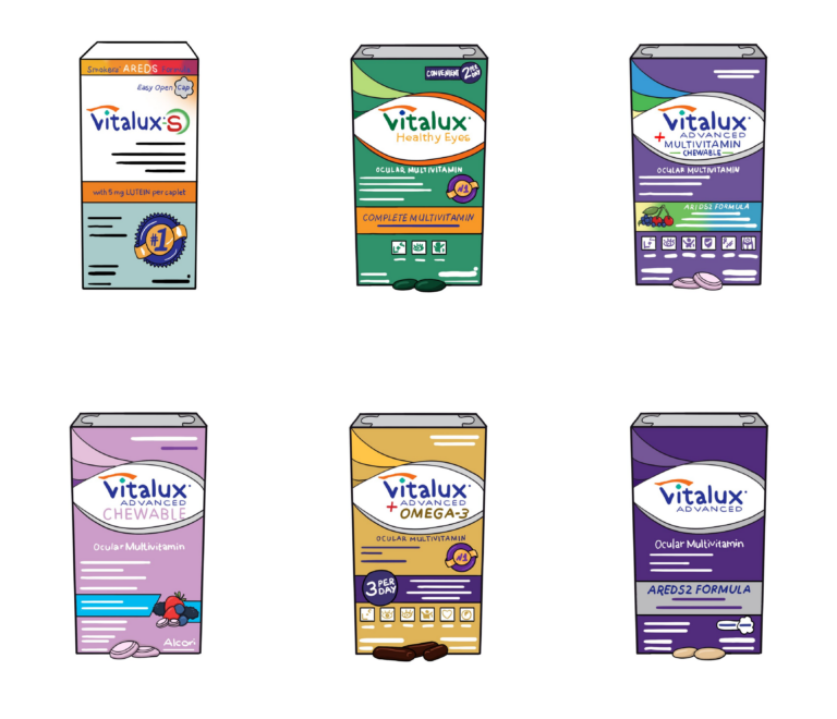 Illustration of 6 Vitalux different Vitalux Products