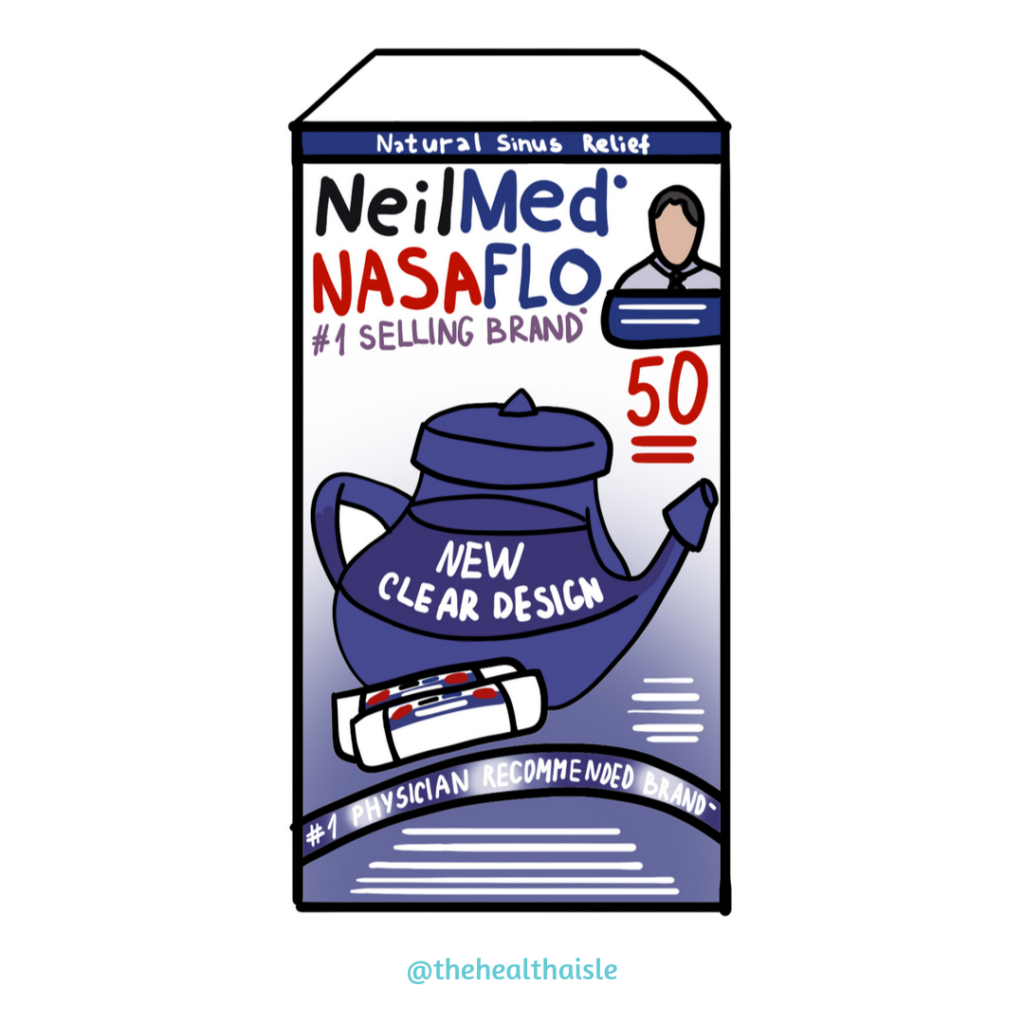 Illustration of the NeilMed NasaFlo Neti Pot